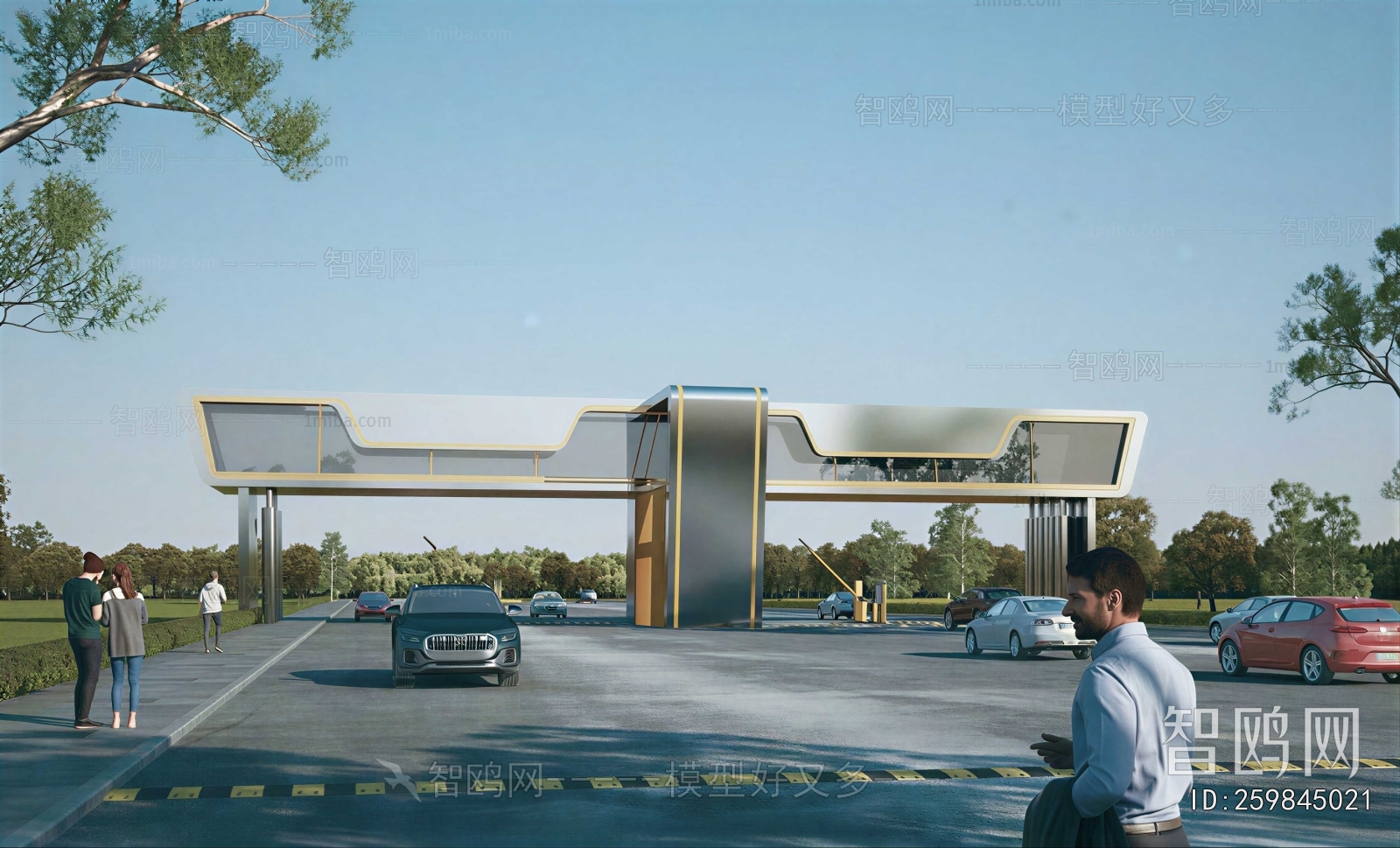 Modern Outdoor Parking Lot