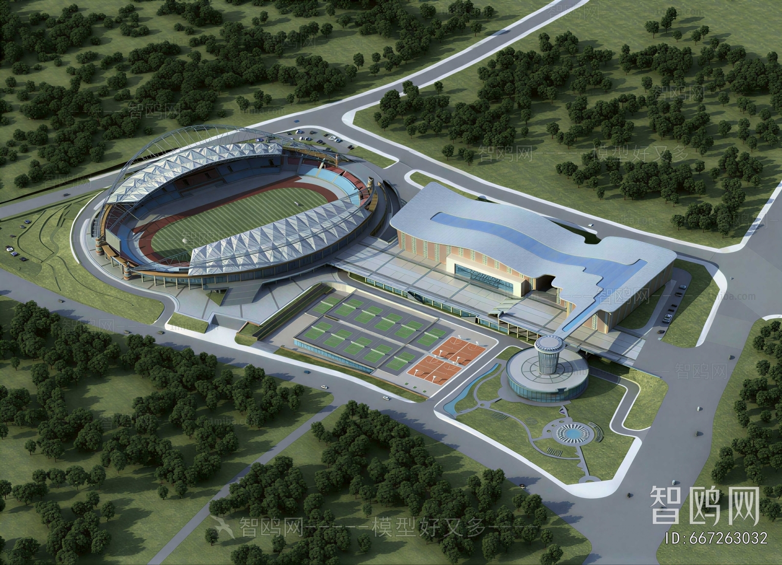 Modern Architectural Bird's-eye View Planning