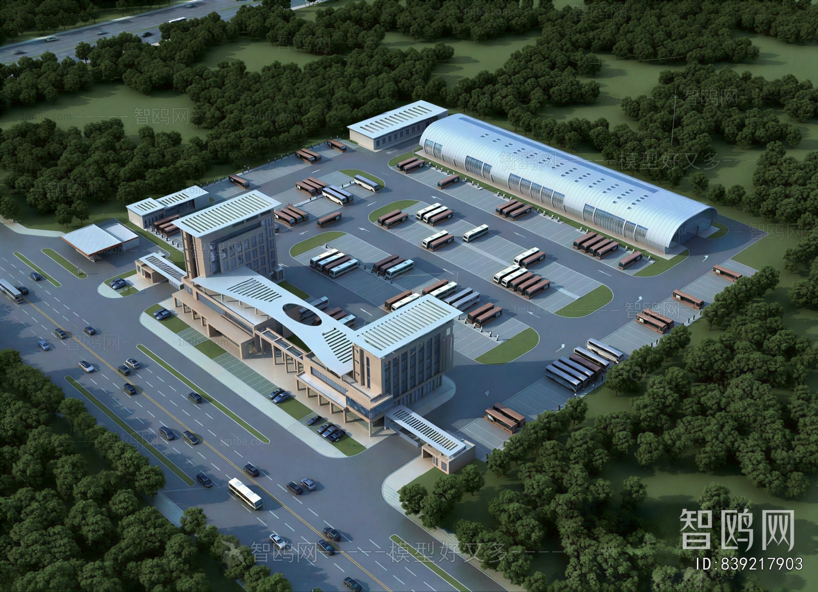 New Chinese Style Architectural Bird's-eye View Planning