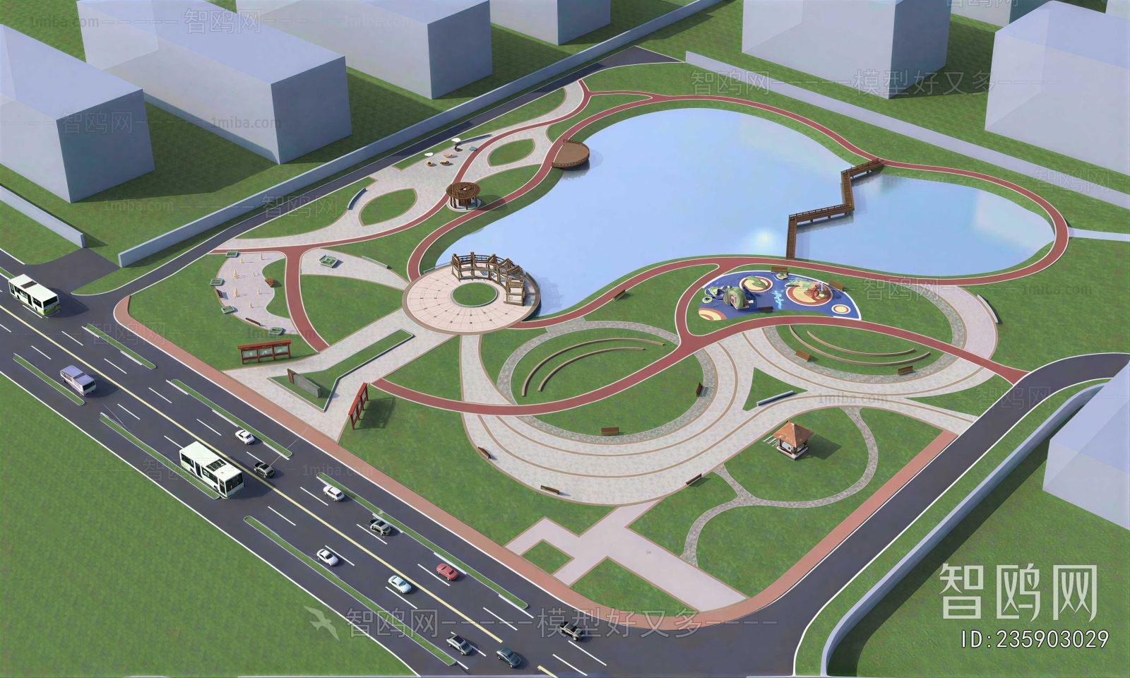 Modern Architectural Bird's-eye View Planning