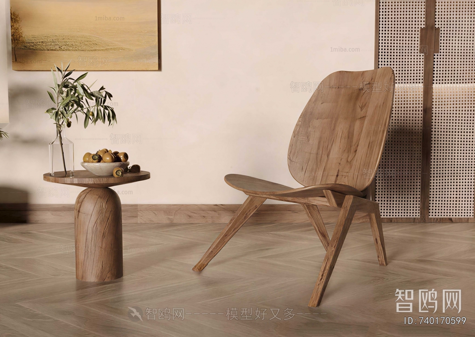 Wabi-sabi Style Lounge Chair