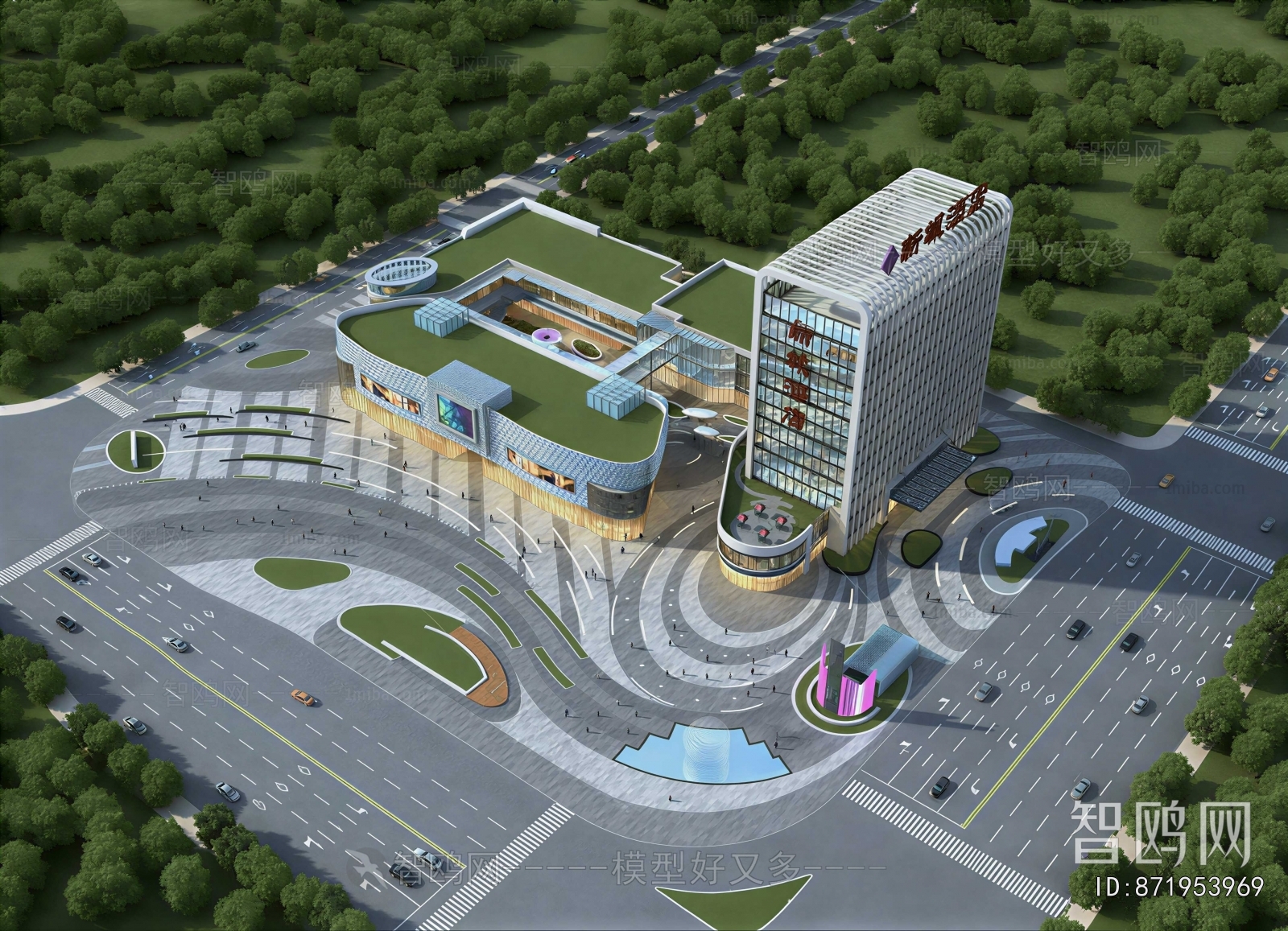 Modern Architectural Bird's-eye View Planning