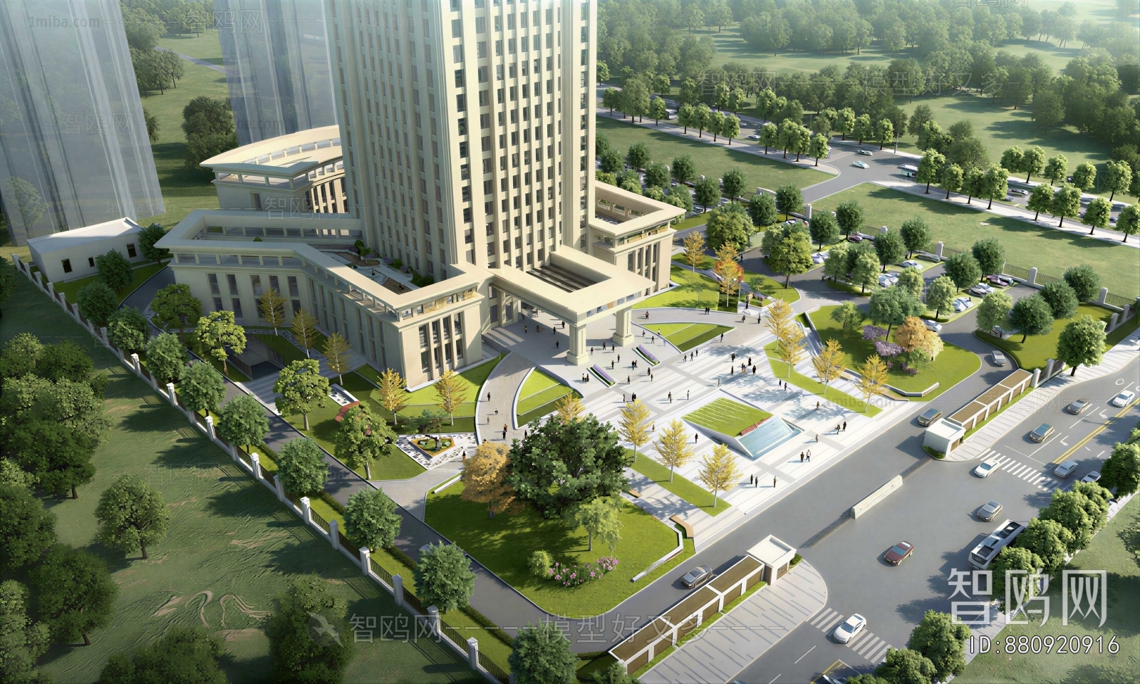 Modern Architectural Bird's-eye View Planning