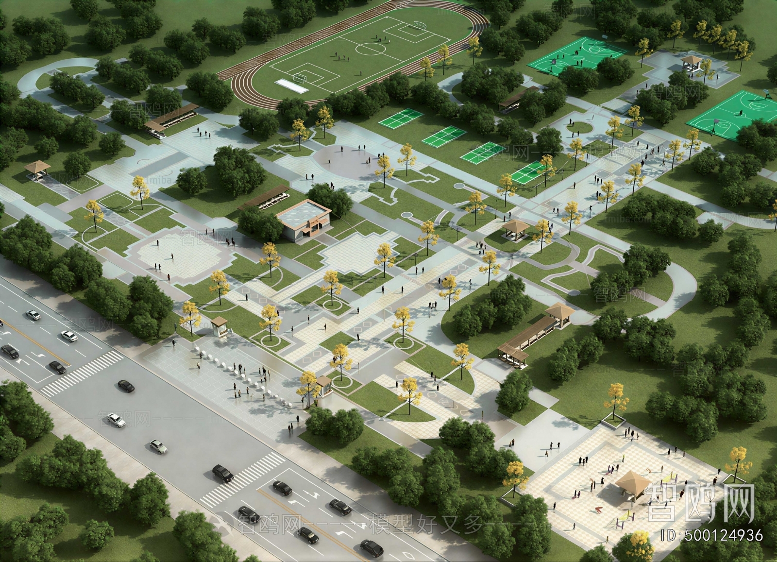 Modern Architectural Bird's-eye View Planning