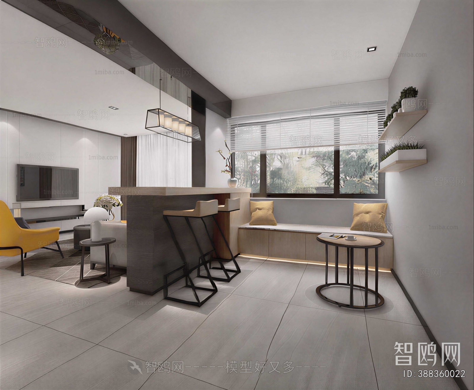 New Chinese Style A Living Room