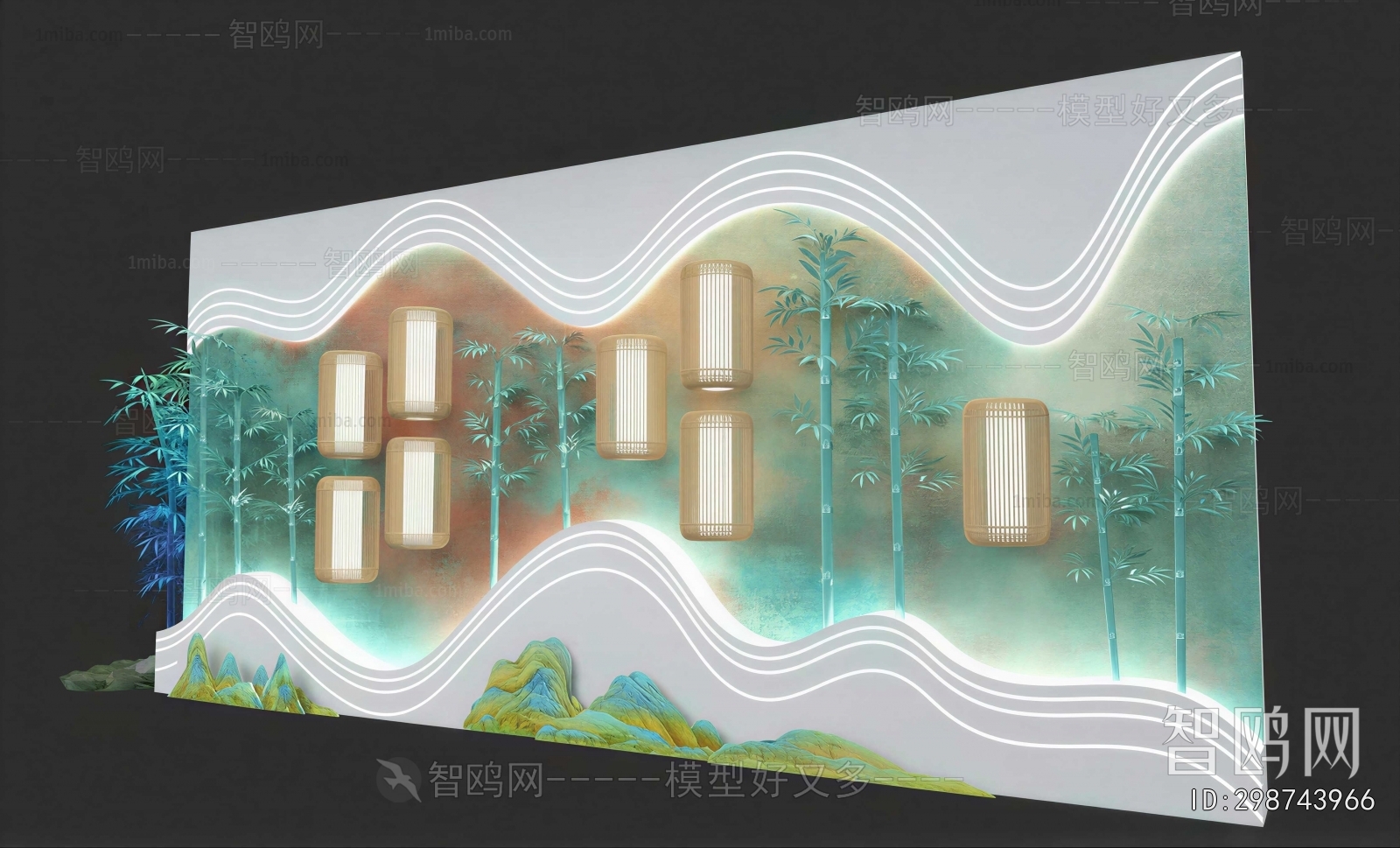 New Chinese Style TV Wall