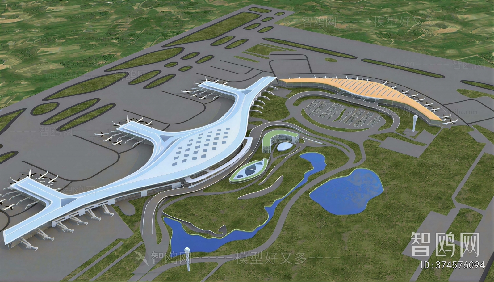 Modern Architectural Bird's-eye View Planning