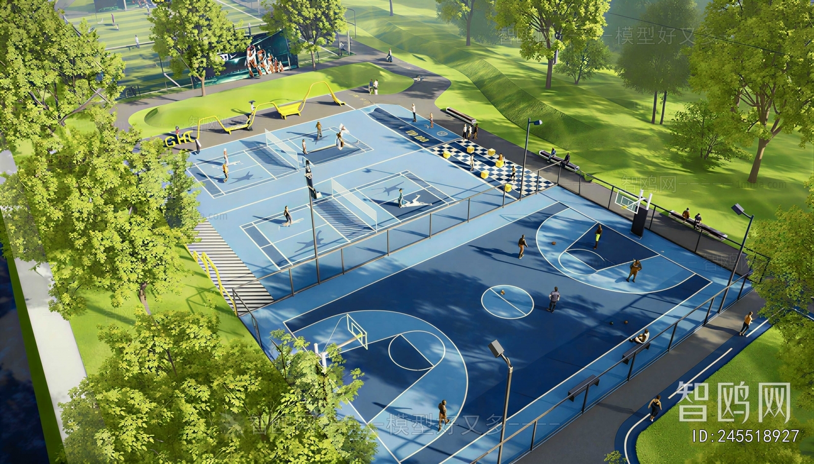 Modern Architectural Bird's-eye View Planning