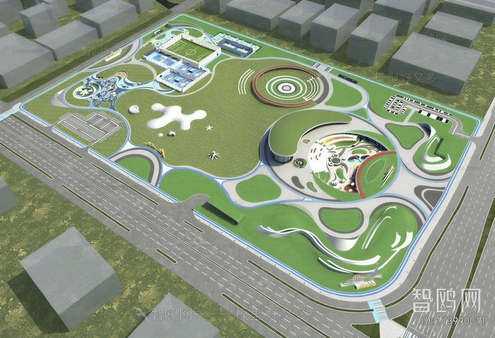 Modern Architectural Bird's-eye View Planning