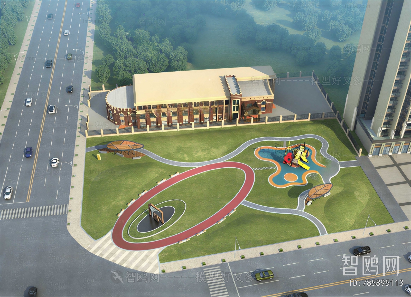 Modern Architectural Bird's-eye View Planning