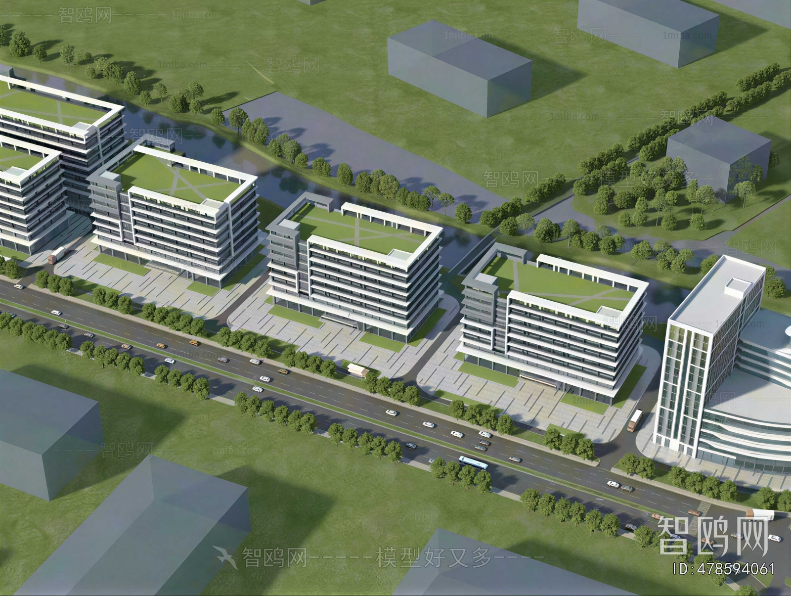 Modern Architectural Bird's-eye View Planning