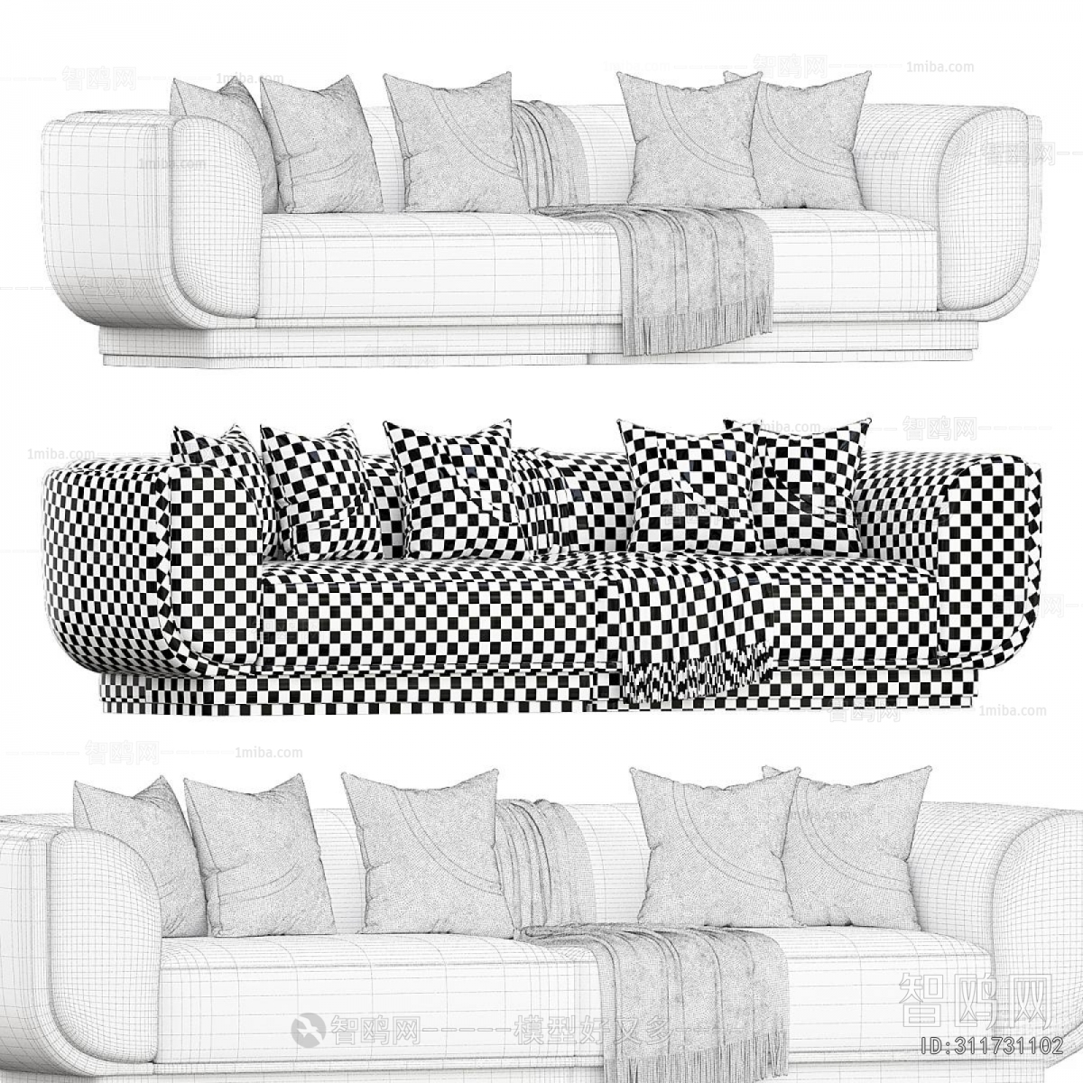 Modern Multi Person Sofa