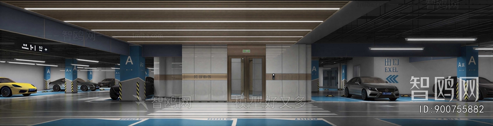 Modern Underground Parking Lot