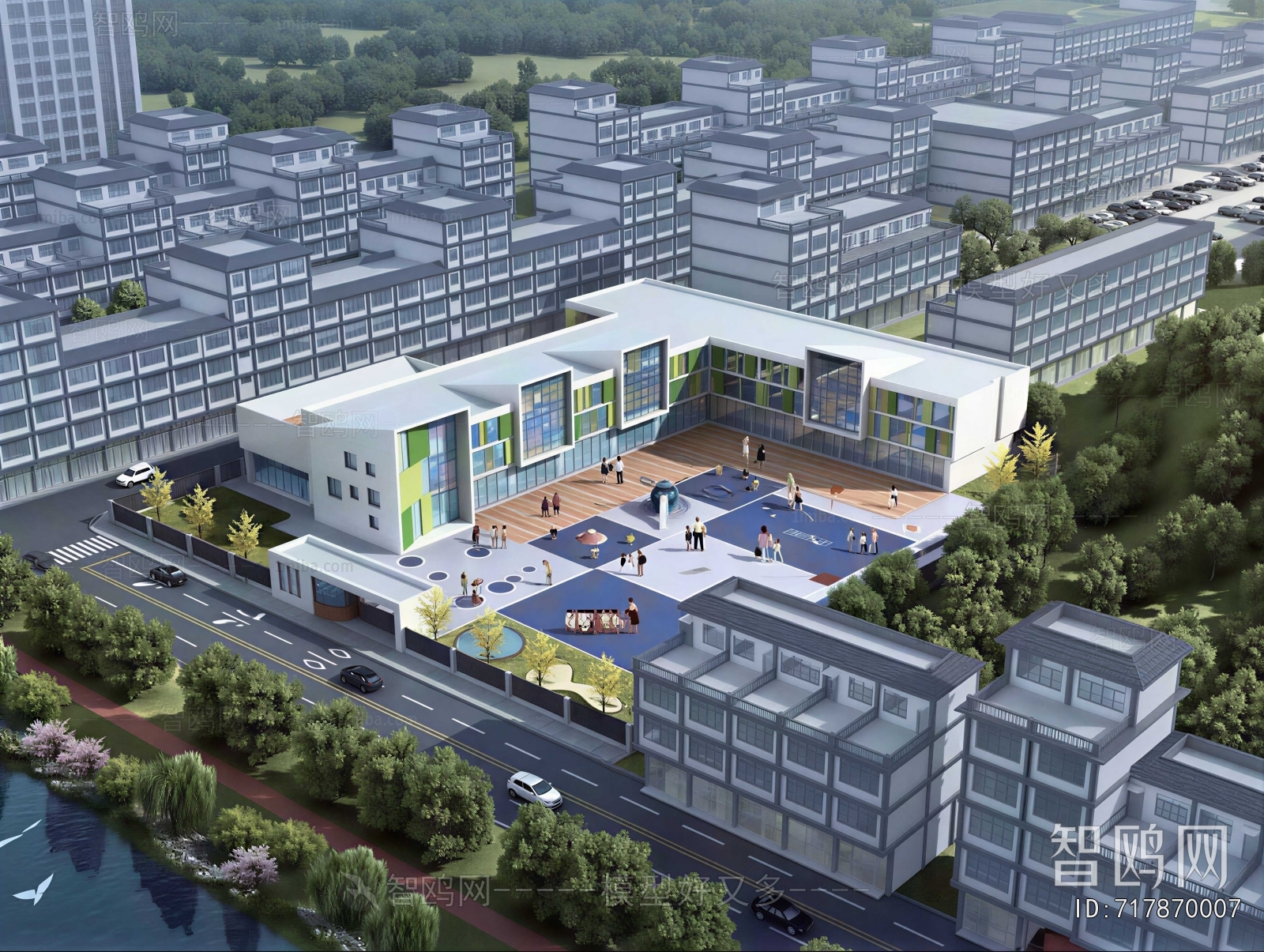 Modern Architectural Bird's-eye View Planning