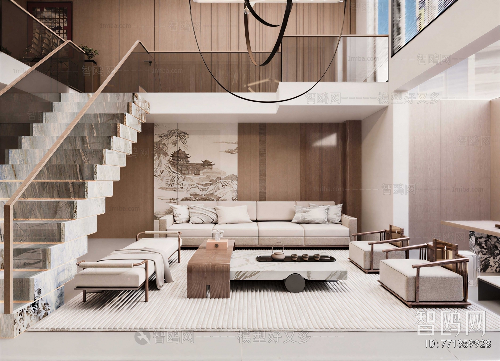 New Chinese Style A Living Room