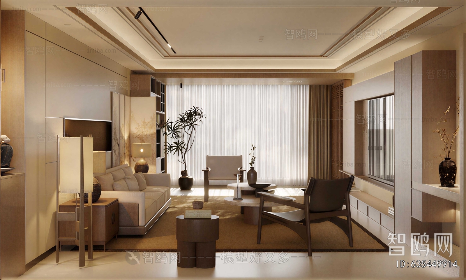 New Chinese Style A Living Room