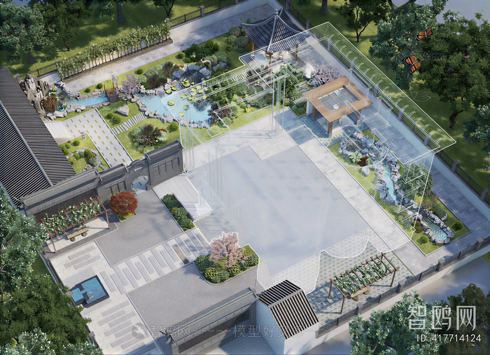 Modern Architectural Bird's-eye View Planning