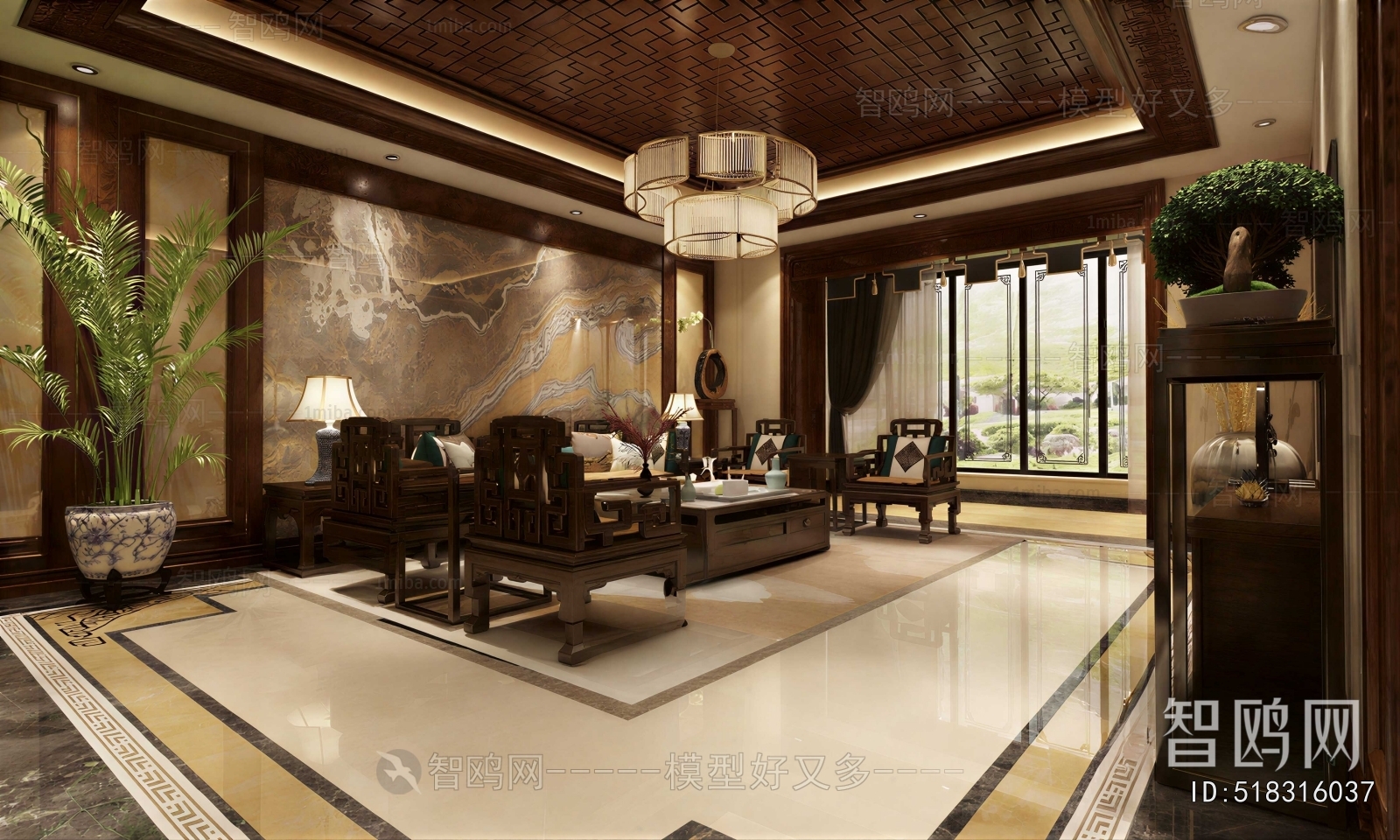 New Chinese Style A Living Room