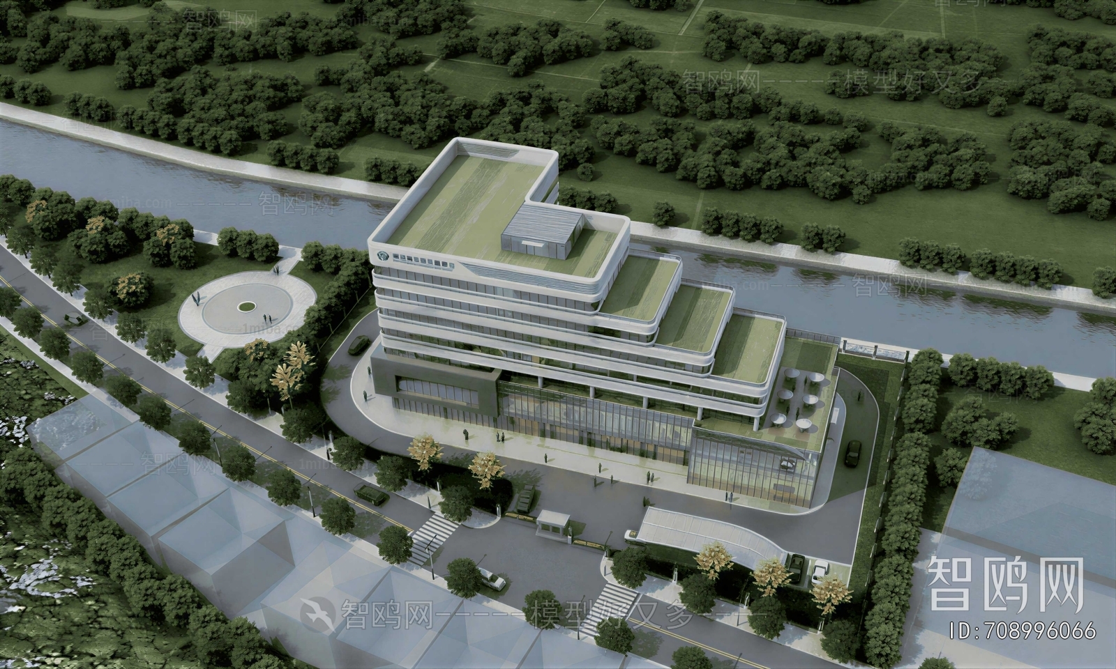 Modern Architectural Bird's-eye View Planning