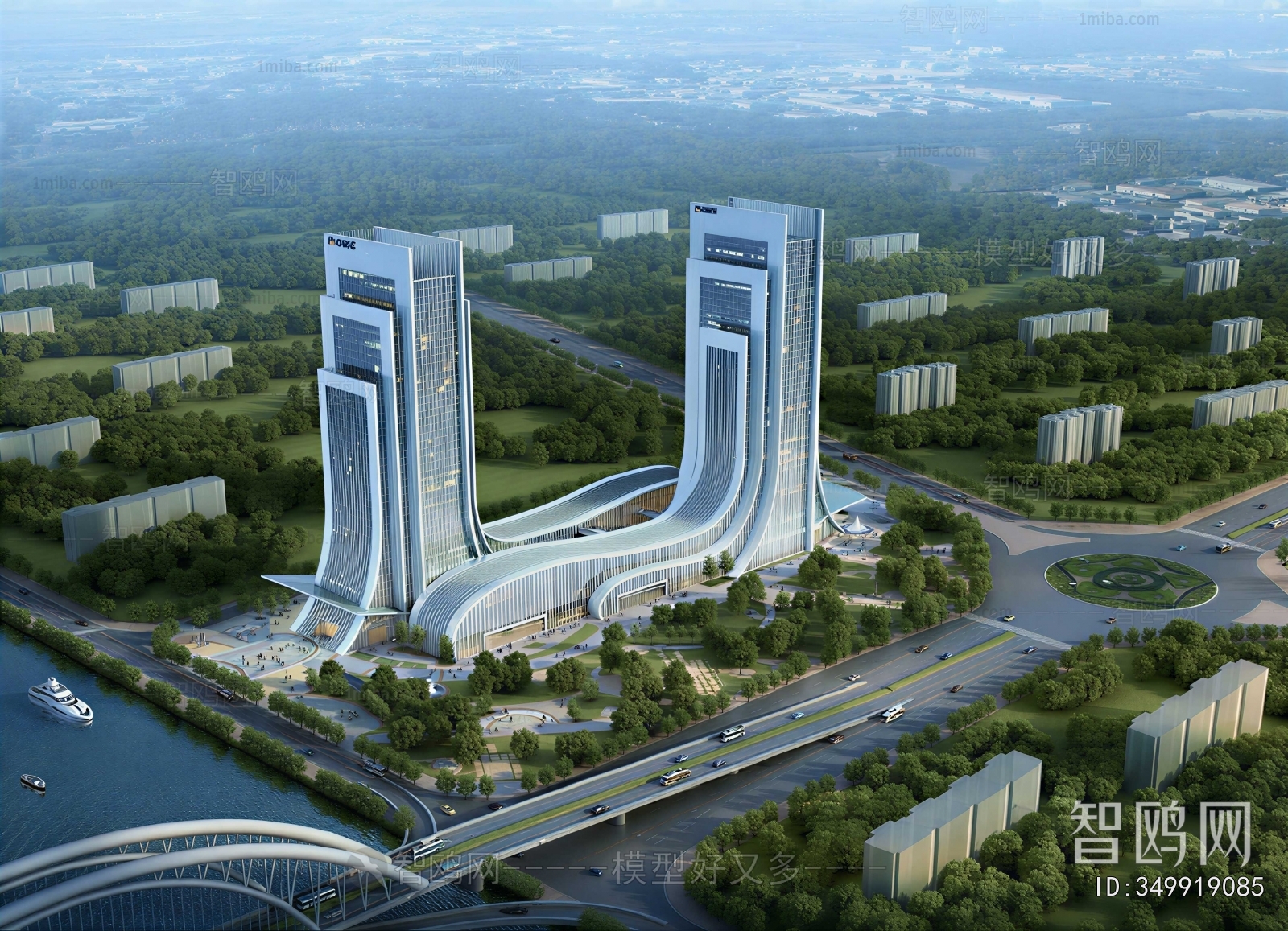 Modern Architectural Bird's-eye View Planning