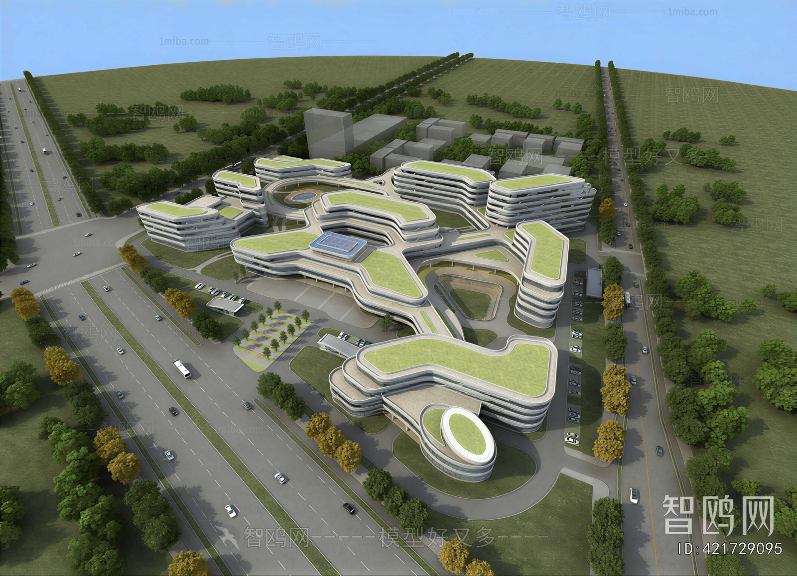 Modern Architectural Bird's-eye View Planning