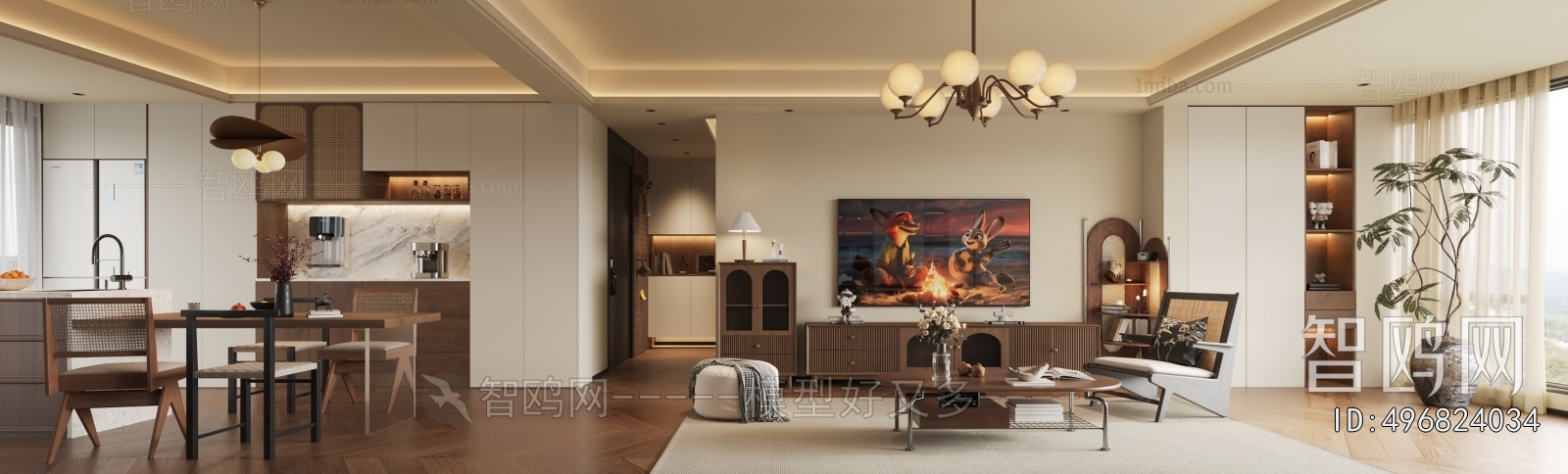 New Chinese Style A Living Room