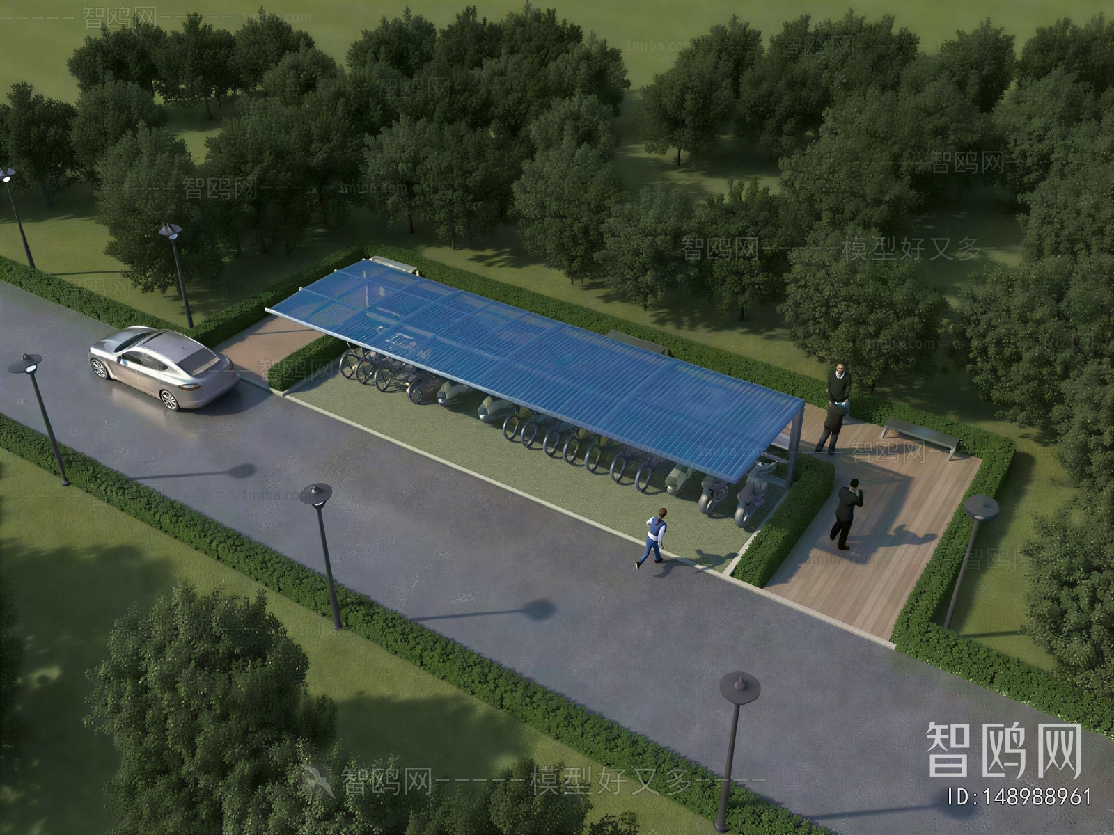 Modern Architectural Bird's-eye View Planning
