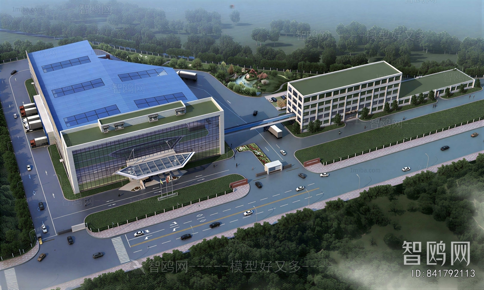 Modern Architectural Bird's-eye View Planning