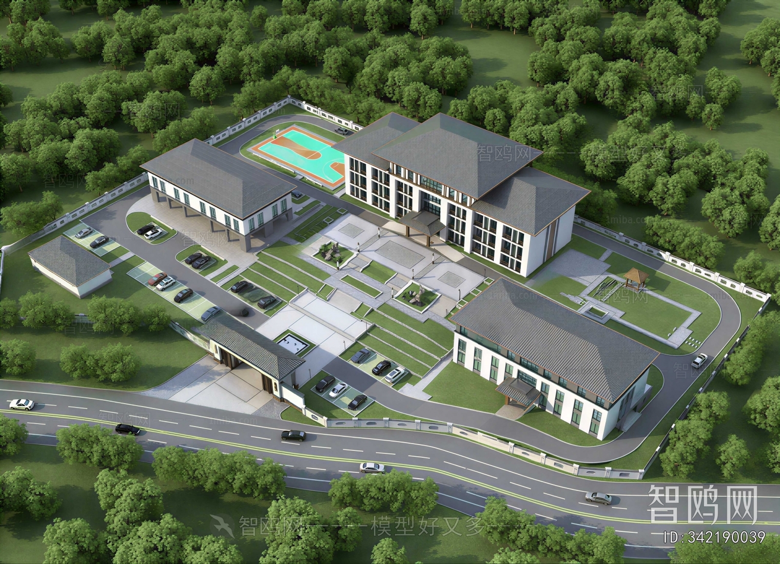 Modern Architectural Bird's-eye View Planning