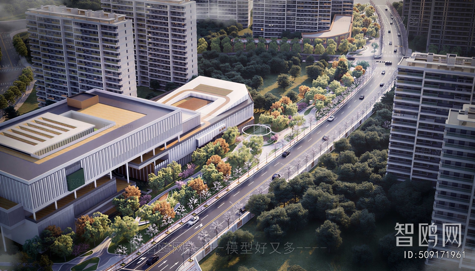 Modern Architectural Bird's-eye View Planning