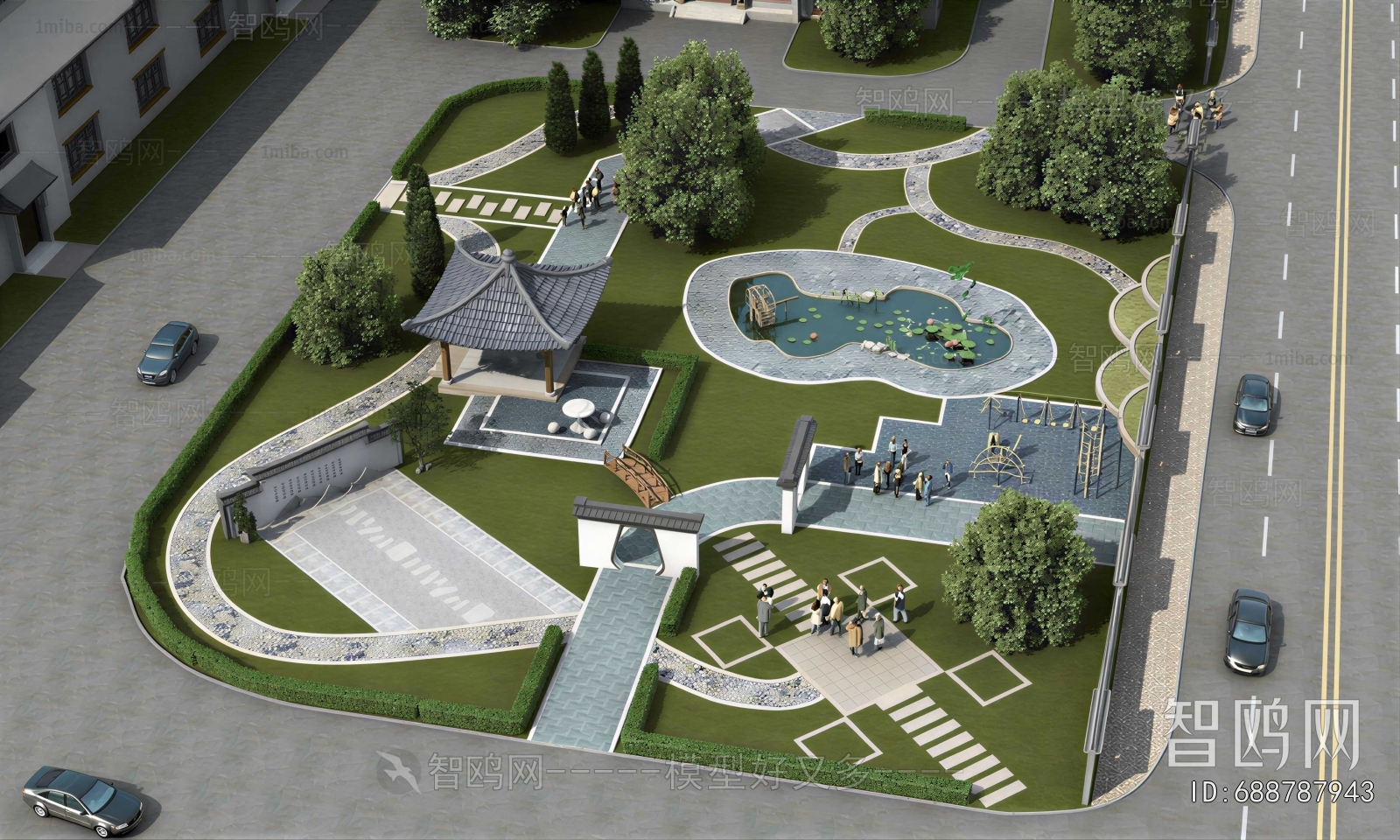 Modern Architectural Bird's-eye View Planning