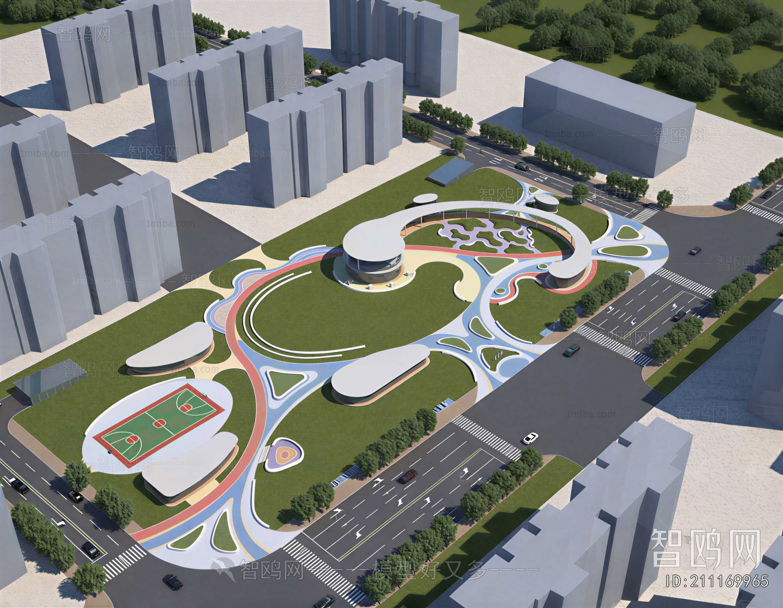 Modern Architectural Bird's-eye View Planning