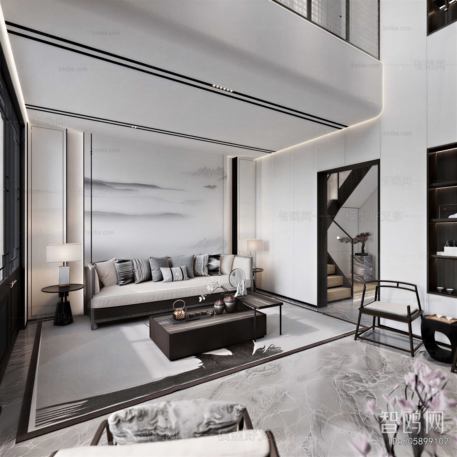 New Chinese Style A Living Room