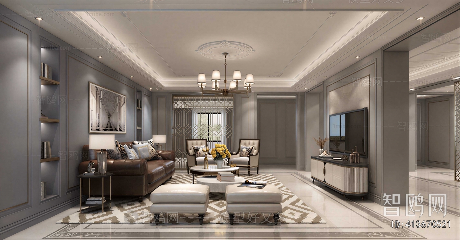 New Chinese Style A Living Room