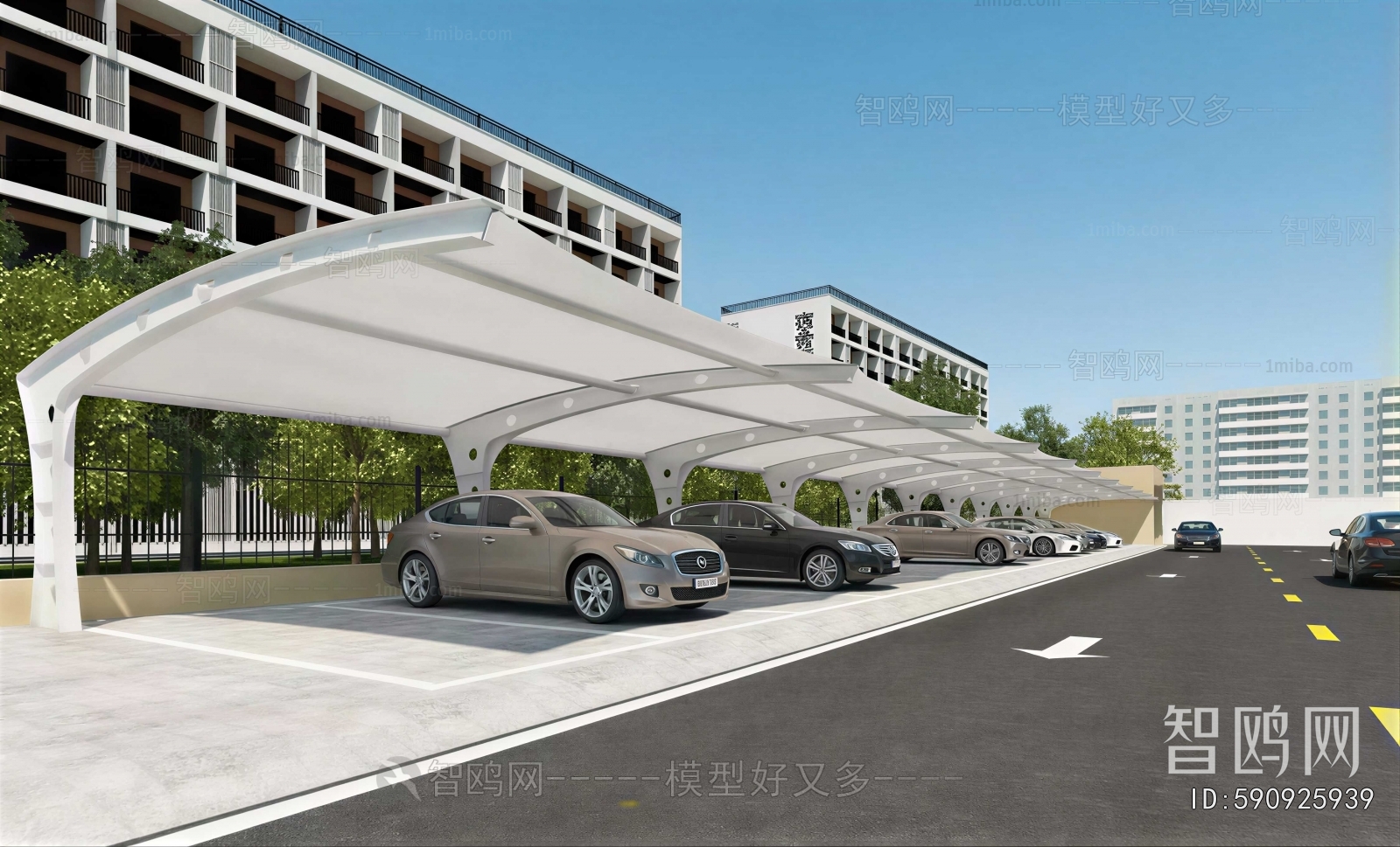 Modern Outdoor Parking Lot