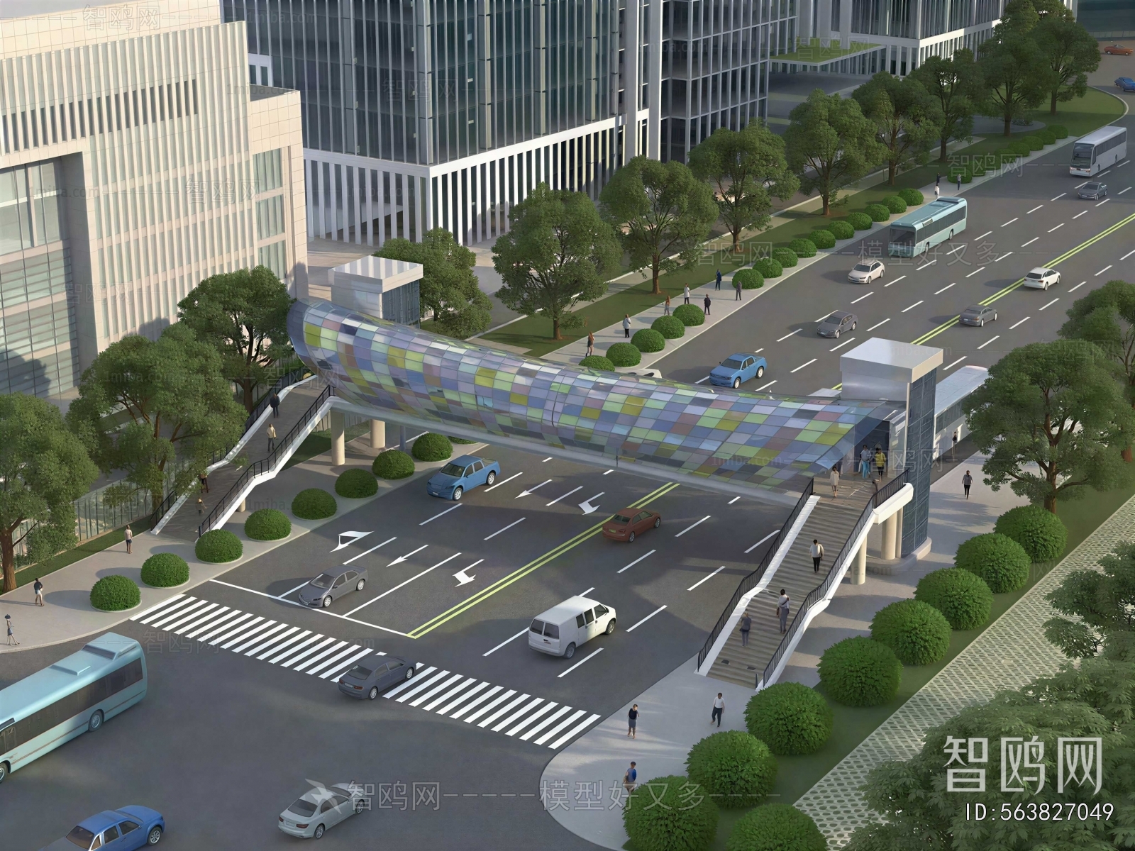 Modern Architectural Bird's-eye View Planning