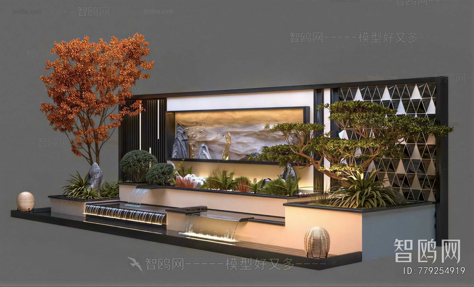 New Chinese Style Rockery Waterscape