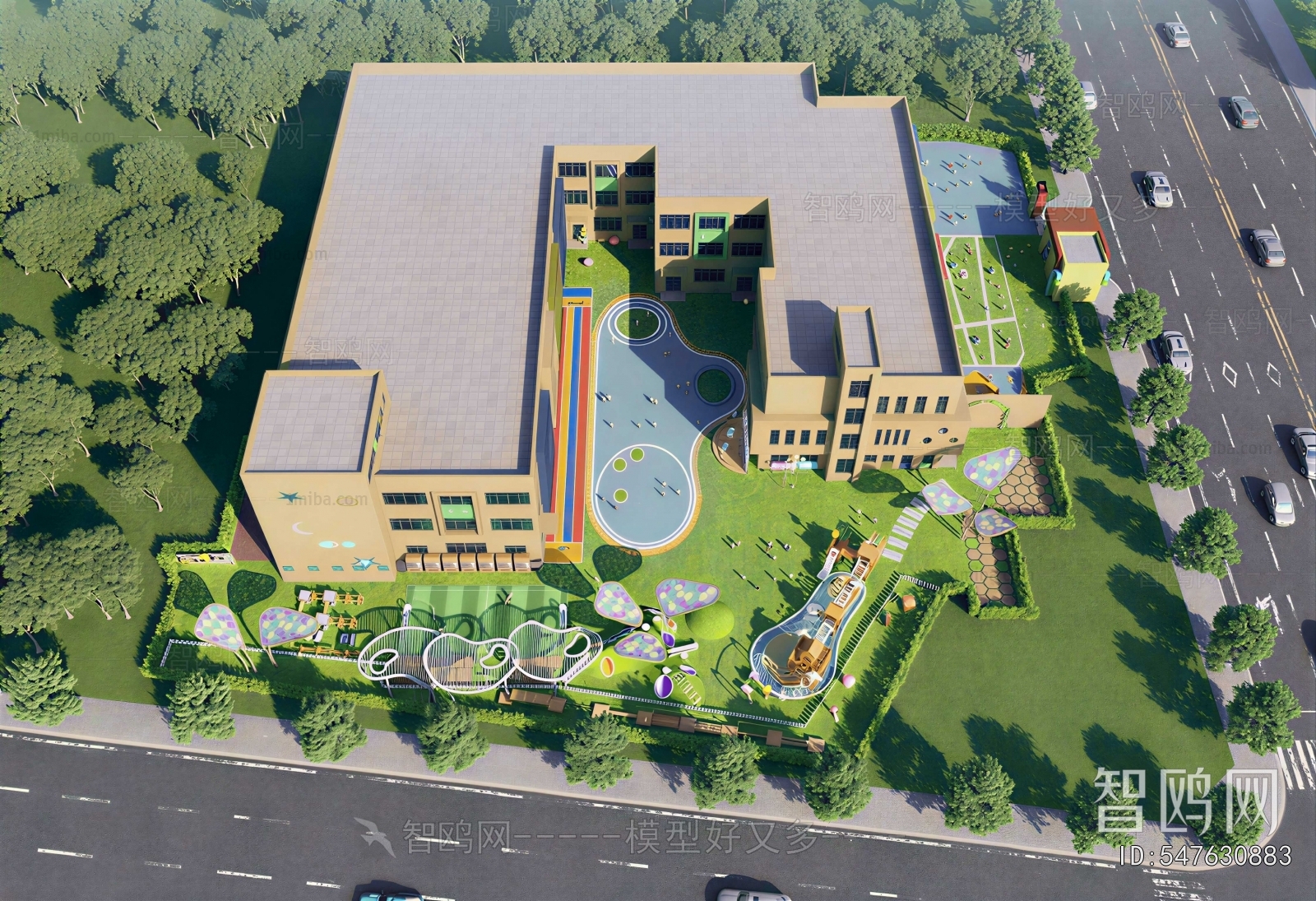 Modern Architectural Bird's-eye View Planning