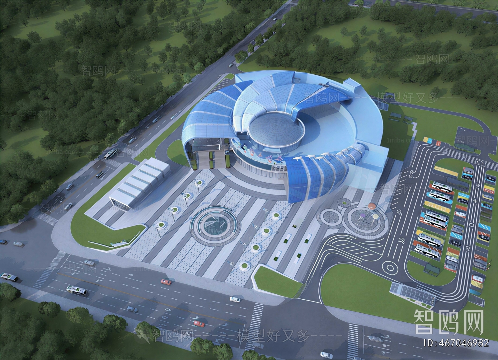 Modern Architectural Bird's-eye View Planning