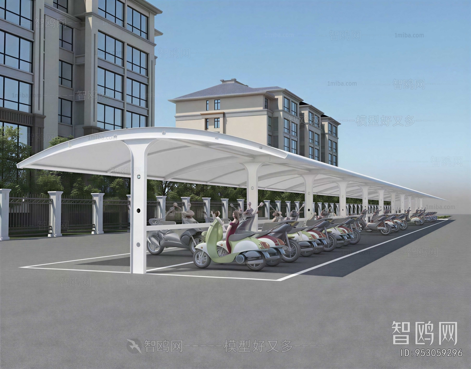Modern Outdoor Parking Lot
