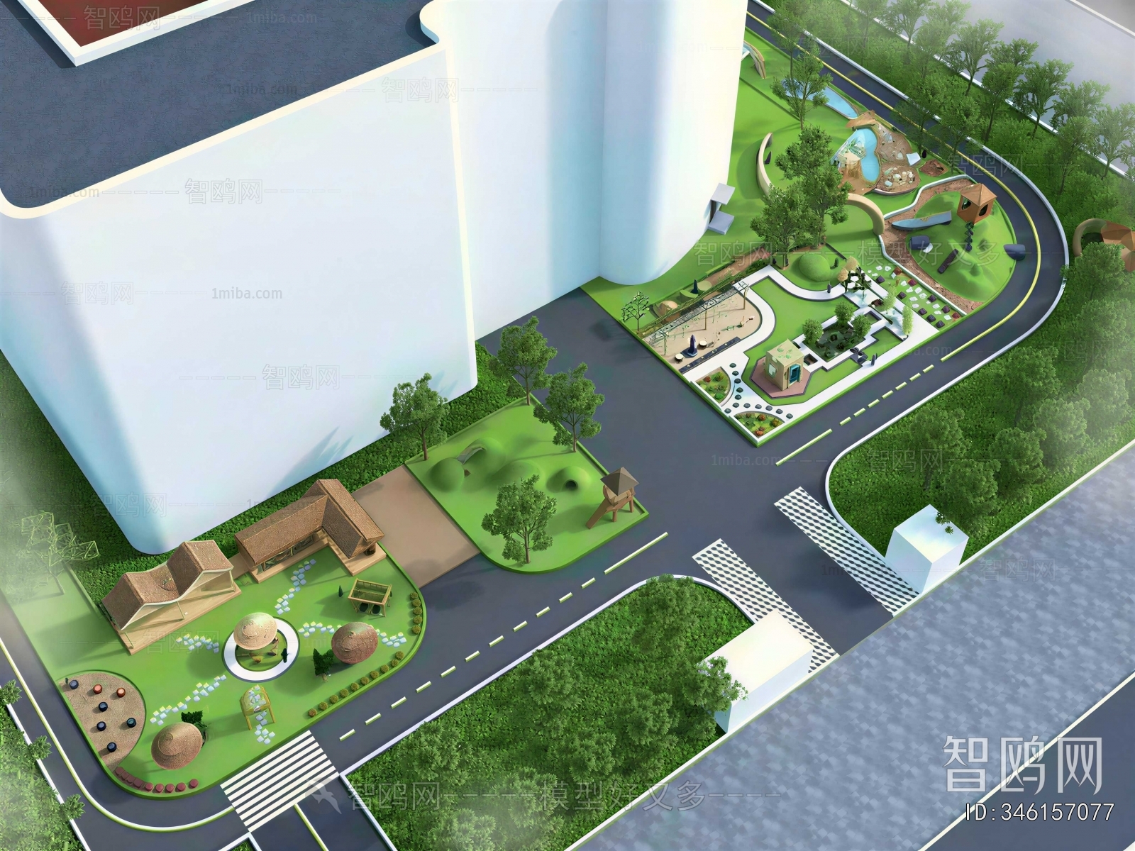 Modern Architectural Bird's-eye View Planning