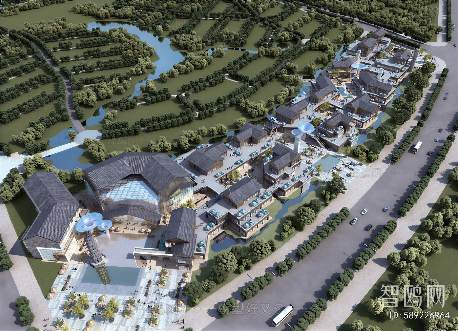Modern Architectural Bird's-eye View Planning