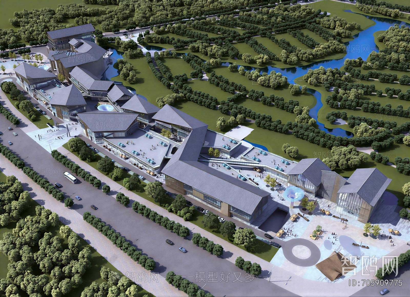 Modern Architectural Bird's-eye View Planning