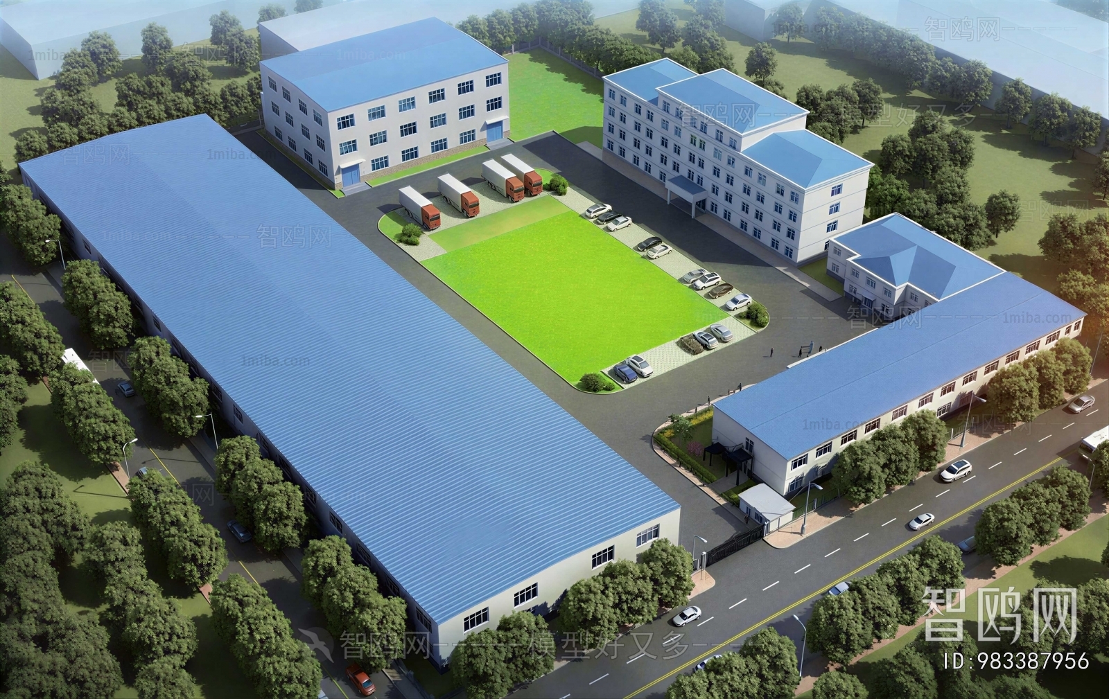 Modern Architectural Bird's-eye View Planning
