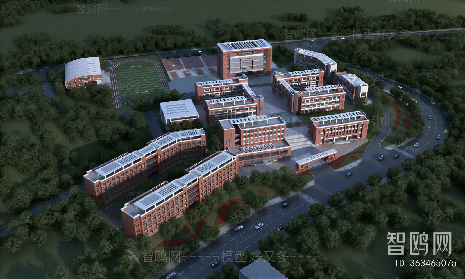 Modern Architectural Bird's-eye View Planning