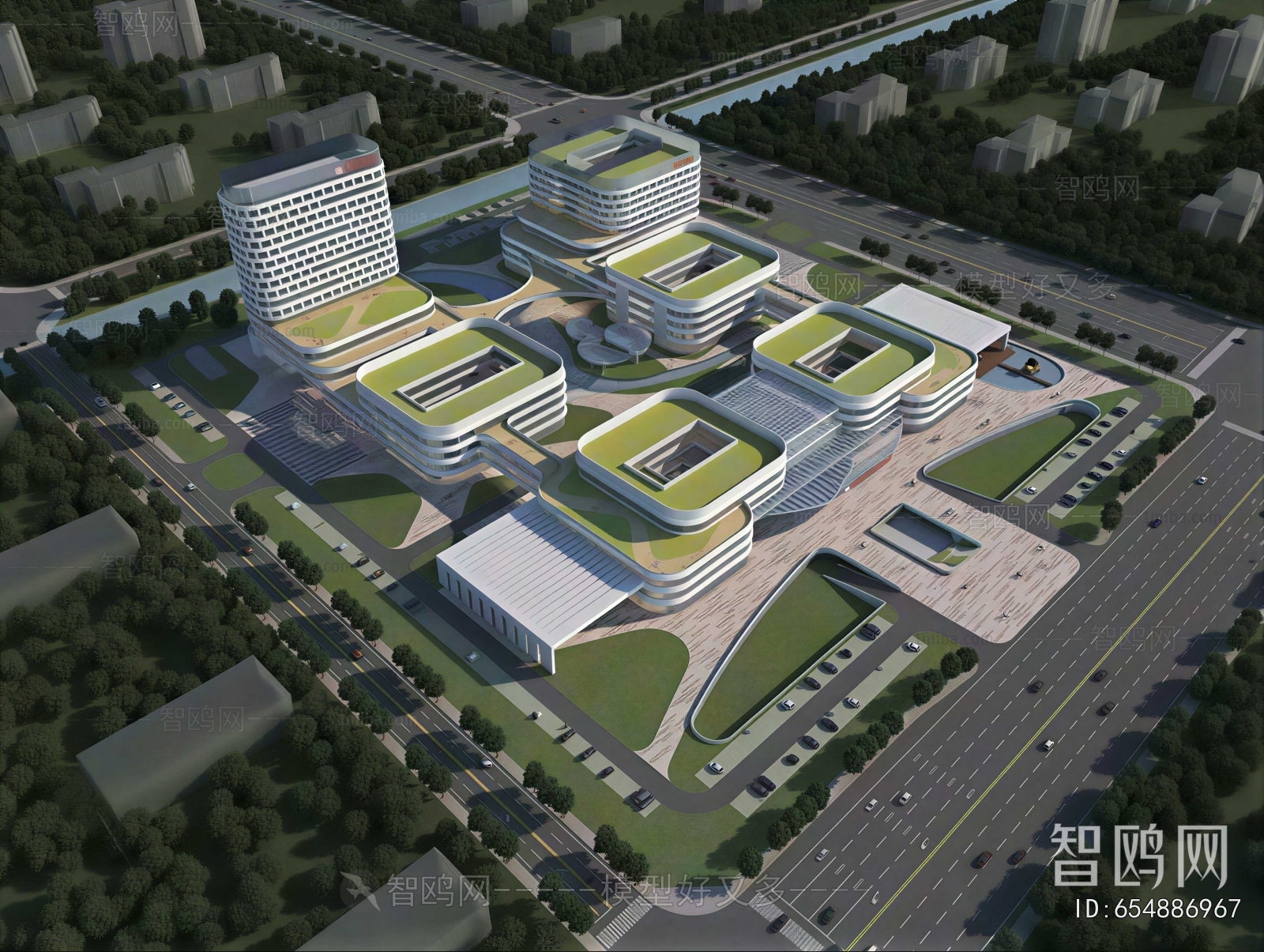 Modern Architectural Bird's-eye View Planning