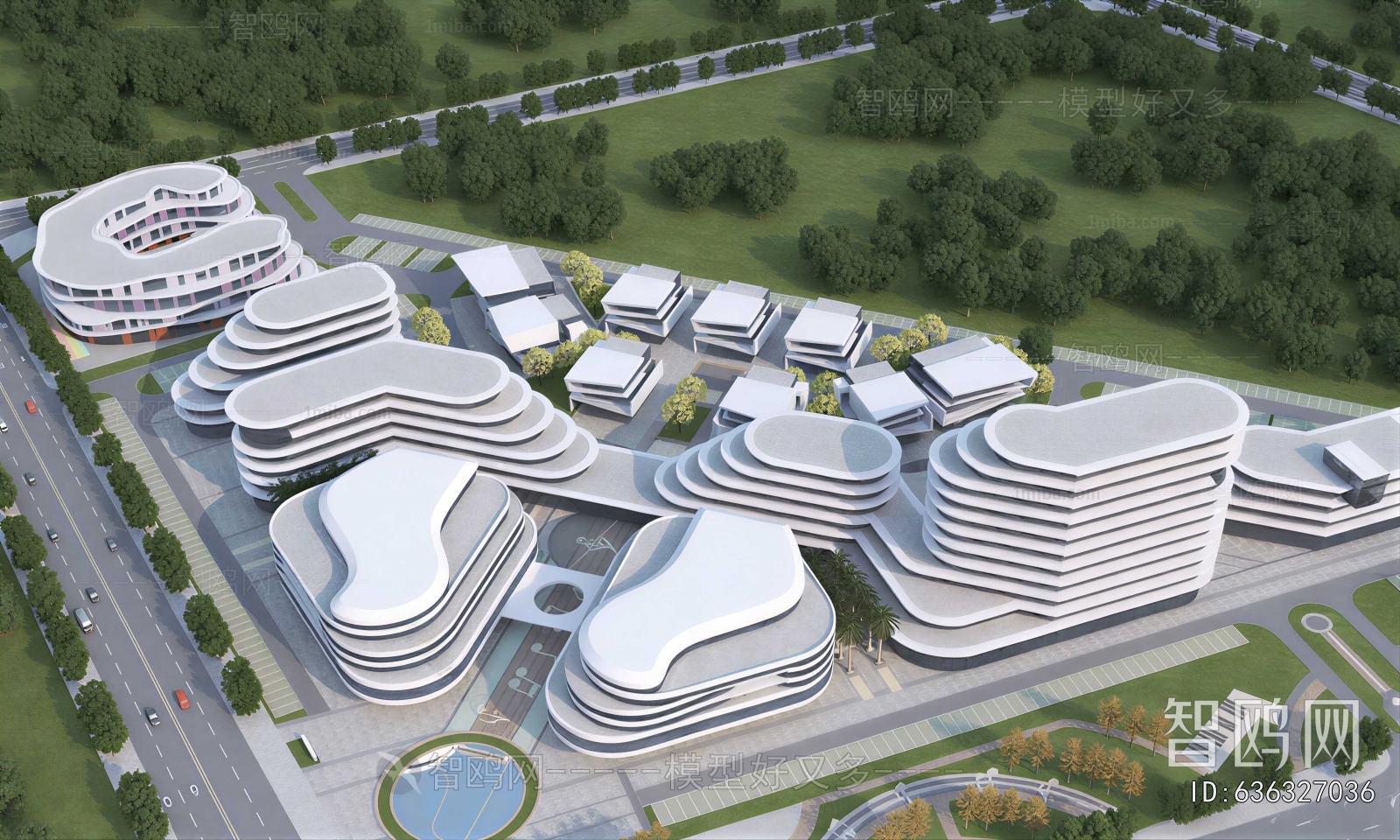 Modern Architectural Bird's-eye View Planning