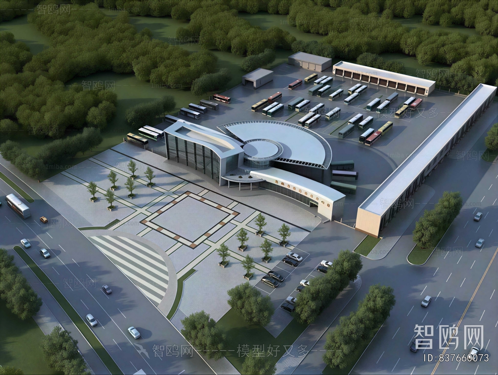 Modern Architectural Bird's-eye View Planning