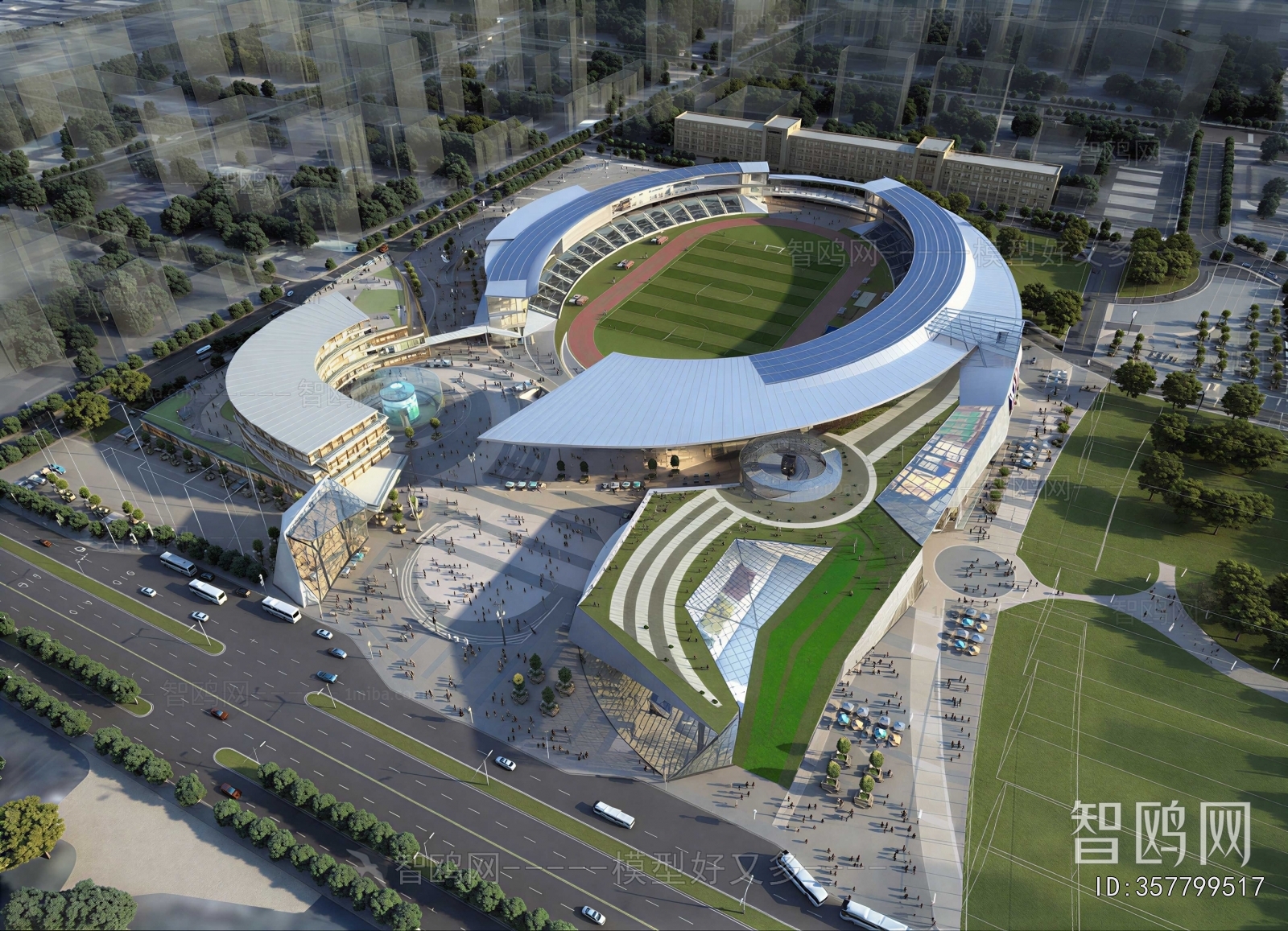 Modern Architectural Bird's-eye View Planning