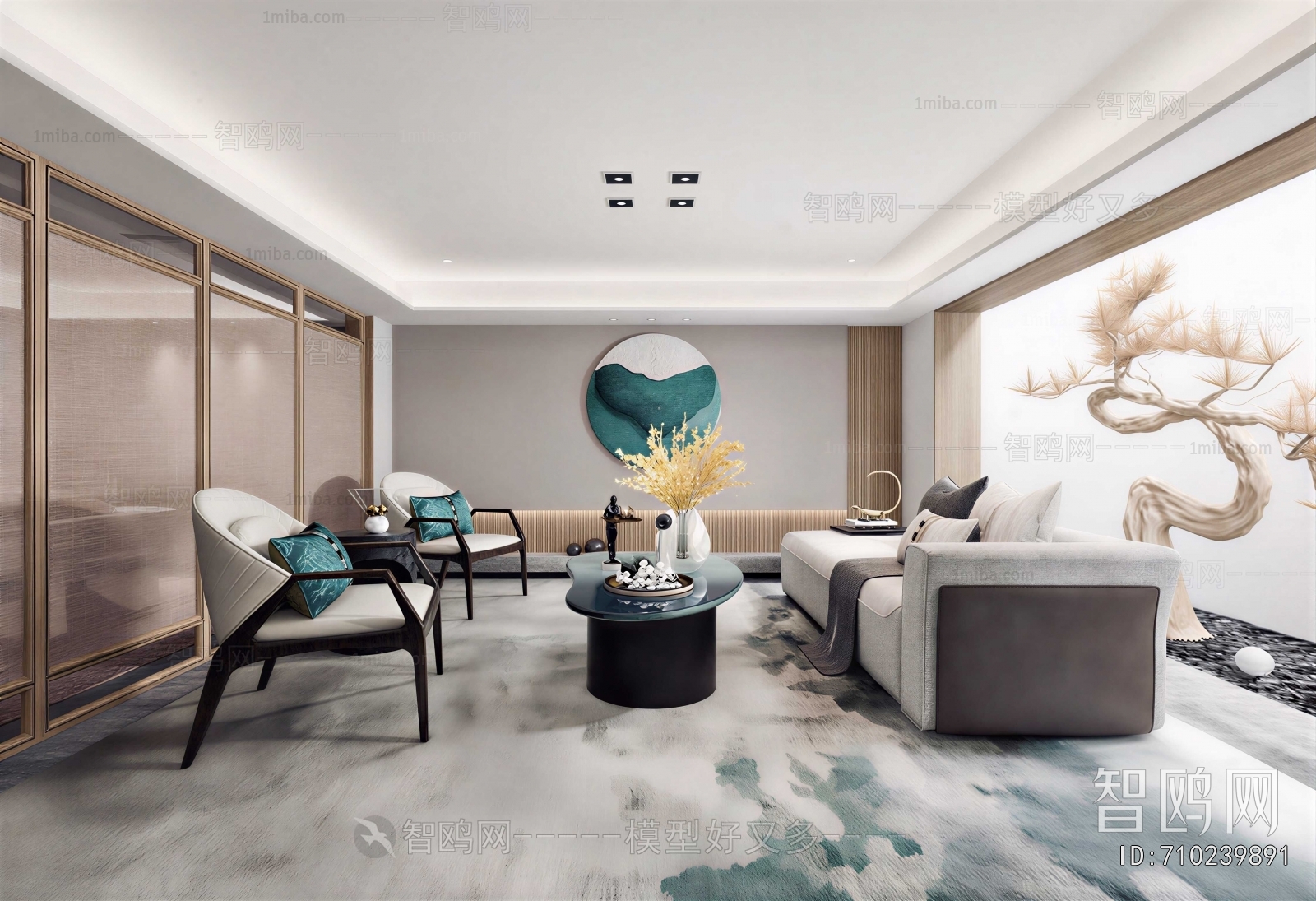 New Chinese Style A Living Room